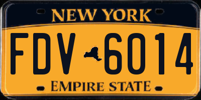 NY license plate FDV6014