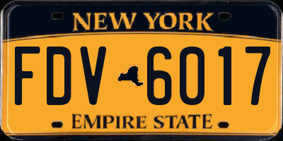 NY license plate FDV6017