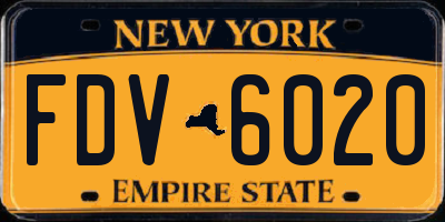NY license plate FDV6020