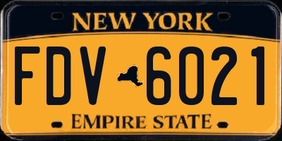 NY license plate FDV6021