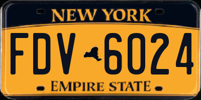 NY license plate FDV6024