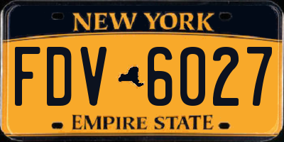 NY license plate FDV6027