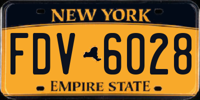 NY license plate FDV6028