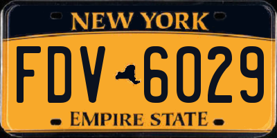 NY license plate FDV6029