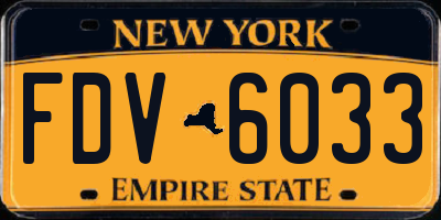 NY license plate FDV6033