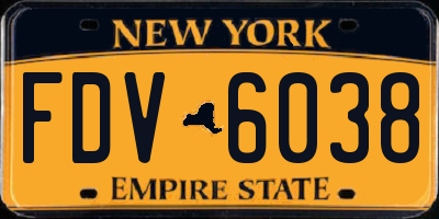 NY license plate FDV6038