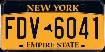 NY license plate FDV6041