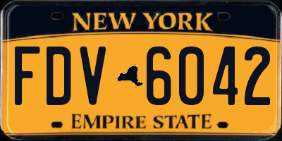 NY license plate FDV6042