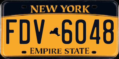 NY license plate FDV6048