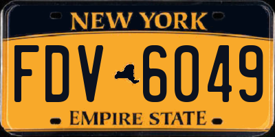 NY license plate FDV6049