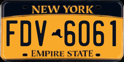 NY license plate FDV6061