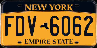 NY license plate FDV6062