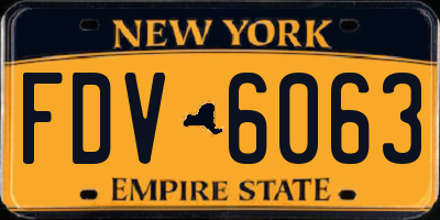 NY license plate FDV6063