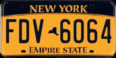 NY license plate FDV6064