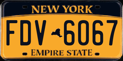 NY license plate FDV6067