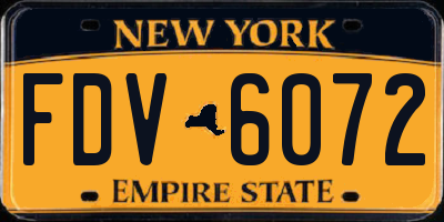 NY license plate FDV6072