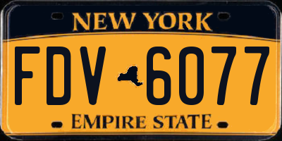 NY license plate FDV6077