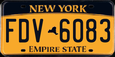 NY license plate FDV6083