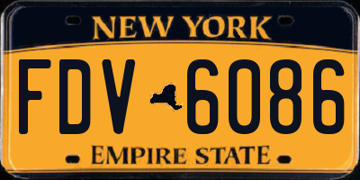 NY license plate FDV6086