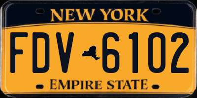 NY license plate FDV6102