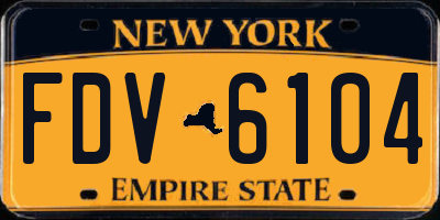 NY license plate FDV6104