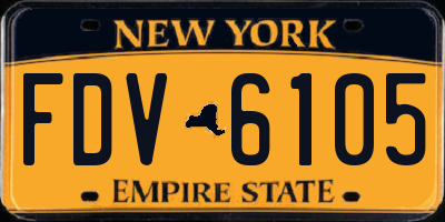 NY license plate FDV6105