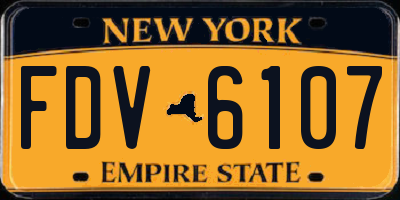 NY license plate FDV6107