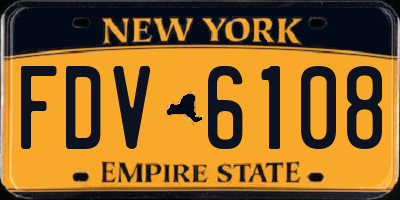 NY license plate FDV6108
