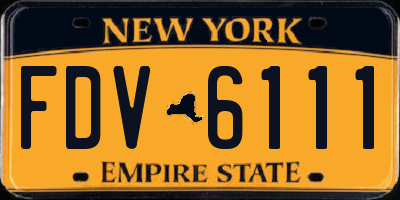 NY license plate FDV6111