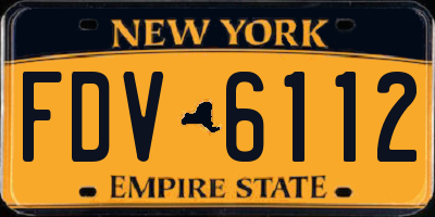 NY license plate FDV6112