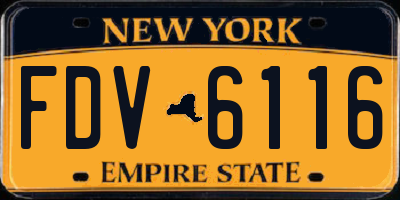 NY license plate FDV6116