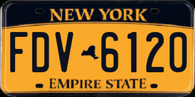 NY license plate FDV6120