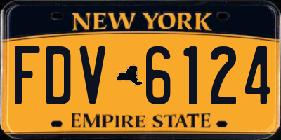 NY license plate FDV6124