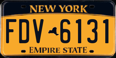 NY license plate FDV6131