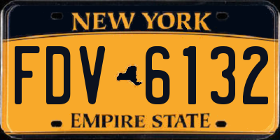 NY license plate FDV6132
