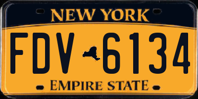 NY license plate FDV6134