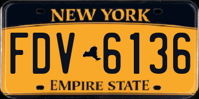 NY license plate FDV6136