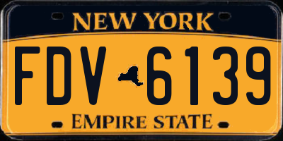 NY license plate FDV6139