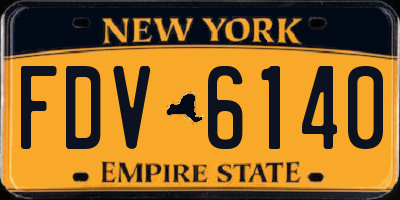 NY license plate FDV6140