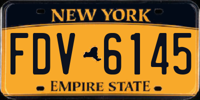 NY license plate FDV6145