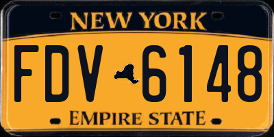 NY license plate FDV6148