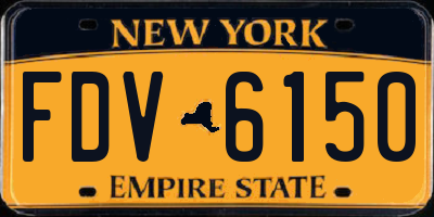 NY license plate FDV6150