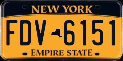 NY license plate FDV6151