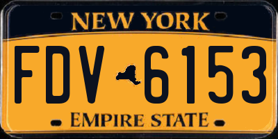 NY license plate FDV6153