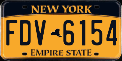 NY license plate FDV6154