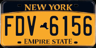 NY license plate FDV6156