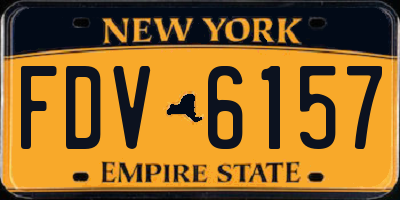 NY license plate FDV6157