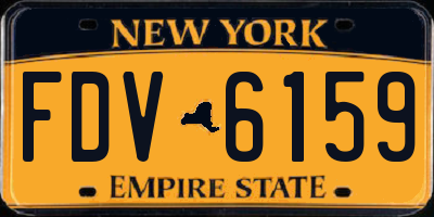 NY license plate FDV6159