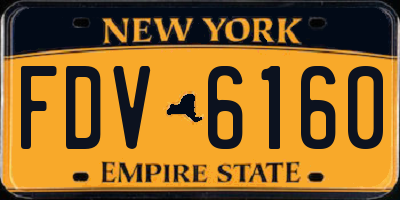 NY license plate FDV6160