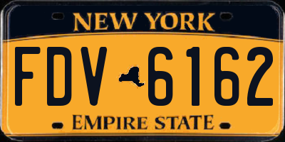 NY license plate FDV6162